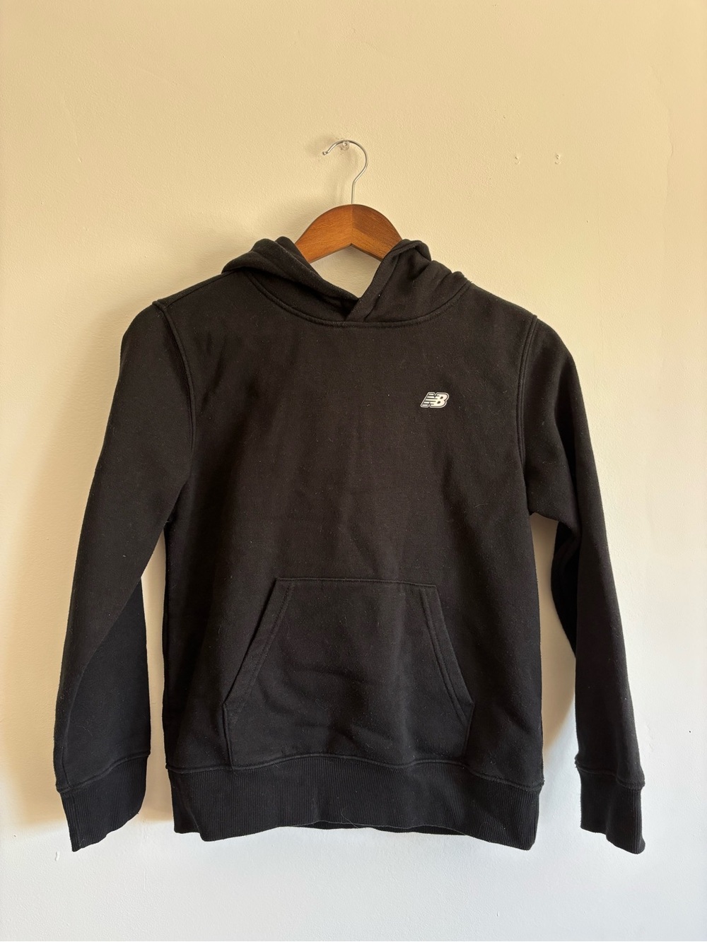 New Balance Black Pullover Hoodie with Chest Logo